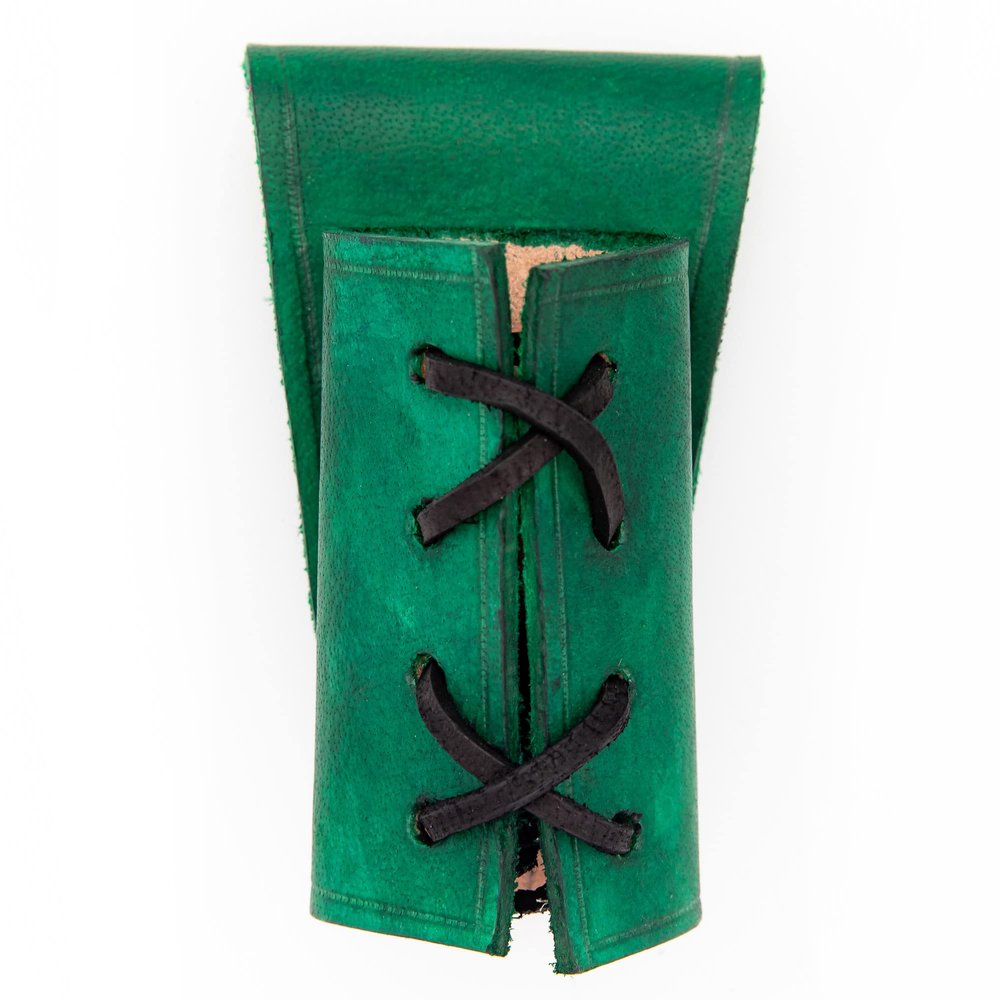 Armory Replicas Genuine Leather Dagger Holster Medieval Inspired Adjustable Small Weapon Sword Frog - Emerald Green w/Black Cord
