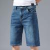 Men's Knee Length Straight Jean Short Stretchy Casual Cotton Denim Shorts Classic Short Pants with Pockets (Dark Blue,31) view 4