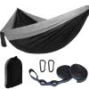 HUHJYUGE Outdoor Camping Hammock, Portable Ultralight Travel Hammocks, Breathable Nylon Parachute Hammock, with Tree Straps and Carabiners, for Hiking Backpacking (E) view 1