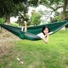HUHJYUGE Outdoor Camping Hammock, Portable Ultralight Travel Hammocks, Breathable Nylon Parachute Hammock, with Tree Straps and Carabiners, for Hiking Backpacking (E) view 3