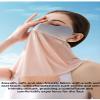 ISOLAY UPF 50+ Unisex Breathable Cooling Face Cover UV Protection Thin Three-Dimensional Eye Protection Ice Silk (Long Cherry Pink,US,Alpha,Medium,Regular,Regular) view 2