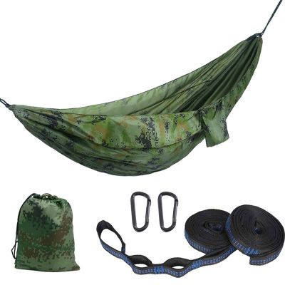 Camping Hammock, Super Lightweight Portable Parachute Hammock with Two Tree Straps, Single or Double Nylon Travel Tree Hammocks, for Camping Backpacking Hiking (H)