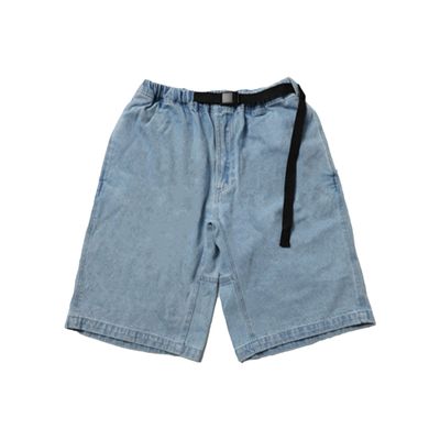 Men's Casual Retro Solid Colour Denim Shorts Loose Straight Jean Shorts Cotton Classic Short Pants with Pockets (Light Blue,Small)