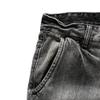 Men's Straight Mid Waist Classic Overalls Cotton Retro Short Pants with Pockets Casual Washed Jean Shorts (Black,34) view 3