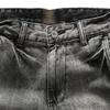 Men's Straight Mid Waist Classic Overalls Cotton Retro Short Pants with Pockets Casual Washed Jean Shorts (Black,34) view 4
