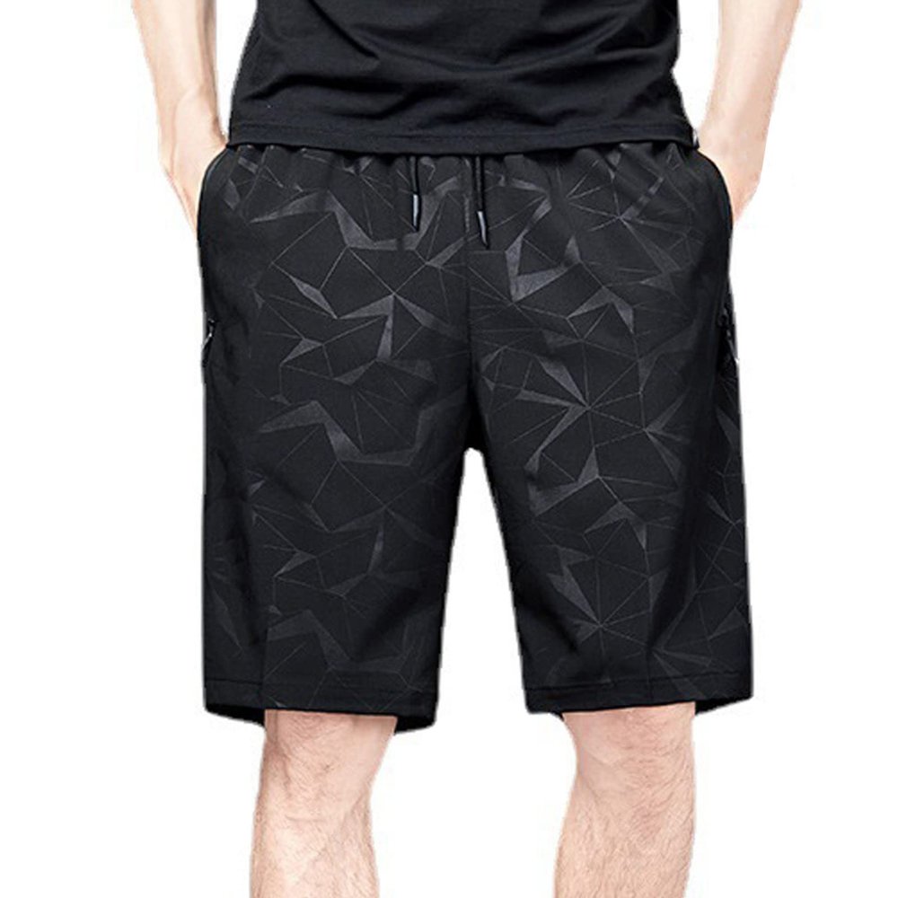 Mens Shorts Casual, Black Short Pants For Men Shorts Elastic Waistband Men's Gym Shorts Quick Dry Lightweight Training Running Jogger Zipper Pockets Shorts Active Work Out Clothes (6XL, Light Gray)