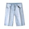 Men's Knee Length Straight Jean Short Stretchy Casual Cotton Denim Shorts Classic Short Pants with Pockets (Light Blue,31) view 1