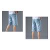 Men's Knee Length Straight Jean Short Stretchy Casual Cotton Denim Shorts Classic Short Pants with Pockets (Light Blue,31) view 3