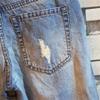 Maiyifu-GJ Men's Ripped Straight Jean Shorts Blue Streetwear Hip-Hop Denim Shorts Zipper Stretchy Short Pant with Pockets (Blue,32) view 4