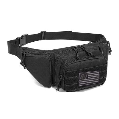 Outdoor multifunctional tactical waist pack for cycling, running, sports, waterproof storage, military fan camouflage invisible gun bag