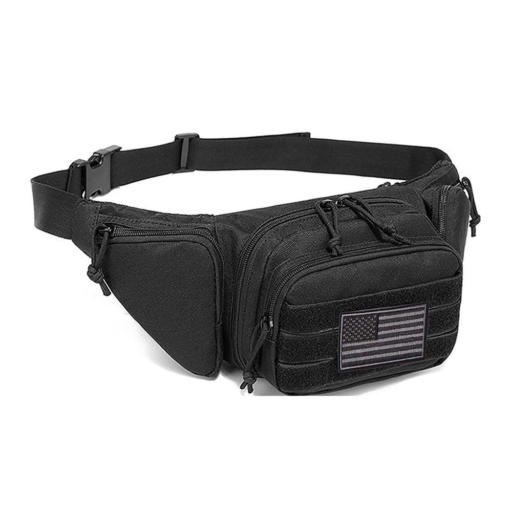Outdoor multifunctional tactical waist pack for cycling, running, sports, waterproof storage, military fan camouflage invisible gun bag