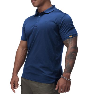 IDOGEAR Tactical Shirt Short Sleeve Quick Dry Golf Shirts Regular Fit T-Shirt with Moisture-Wicking (Blue, Small)