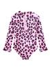 Alakuoti Long Sleeve One Piece Ruffle Swimsuit for Toddler Girls Baby Girl Rashguard Shirt with UPF 50+ Sun Protection (as1, Age, 5_Years, 6_Years, Pink Leopard) view 3