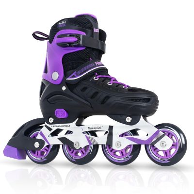 Inline Skates for Adults Men Women, Adjustable Aggressive Durable Roller Blades with Giant Wheels, High Performance Skates for Male Female Purple Size 6 7 8 9