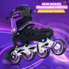 Inline Skates for Adults Men Women, Adjustable Aggressive Durable Roller Blades with Giant Wheels, High Performance Skates for Male Female Purple Size 6 7 8 9 view 2