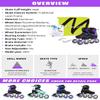 Inline Skates for Adults Men Women, Adjustable Aggressive Durable Roller Blades with Giant Wheels, High Performance Skates for Male Female Purple Size 6 7 8 9 view 3