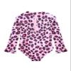 Alakuoti Long Sleeve One Piece Ruffle Swimsuit for Toddler Girls Baby Girl Rashguard Shirt with UPF 50+ Sun Protection (as1, Age, 3_Years, 4_Years, Pink Leopard) view 3