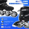 Inline Skates for Adults Men Women, Adjustable Aggressive Durable Roller Blades with Giant Wheels, High Performance Skates for Male Female Black Size 10 11 12 view 2