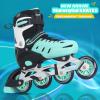Inline Skates for Adults Men Women, Adjustable Aggressive Durable Roller Blades with Giant Wheels, High Performance Skates for Male Female Teal Size 10 11 12 view 2
