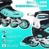 Inline Skates for Adults Men Women, Adjustable Aggressive Durable Roller Blades with Giant Wheels, High Performance Skates for Male Female Teal Size 10 11 12 view 4