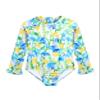 Alakuoti Long Sleeve One Piece Ruffle Swimsuit for Toddler Girls Baby Girl Rashguard Shirt with UPF 50+ Sun Protection (as1, Age, 5_Years, 6_Years, Yellow Flower) view 1