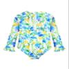 Alakuoti Long Sleeve One Piece Ruffle Swimsuit for Toddler Girls Baby Girl Rashguard Shirt with UPF 50+ Sun Protection (as1, Age, 5_Years, 6_Years, Yellow Flower) view 2