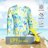 Alakuoti Long Sleeve One Piece Ruffle Swimsuit for Toddler Girls Baby Girl Rashguard Shirt with UPF 50+ Sun Protection (as1, Age, 5_Years, 6_Years, Yellow Flower) view 3