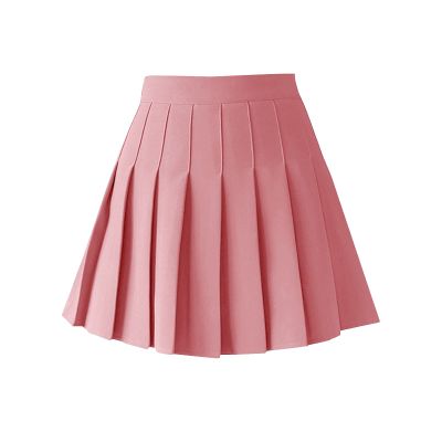 ZHANCHTONG Women's High Waist A-Line Pleated Mini Skirt Short Tennis Skirt (Pink 01,S)