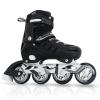 Inline Skates for Adults Men Women, Adjustable Aggressive Durable Roller Blades with Giant Wheels, High Performance Skates for Male Female Black Size 6 7 8 9