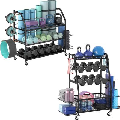Staransun Home Gym Storage Rack - Weight Rack for Dumbbells - Dumbbell Rack for Home Gym - Home Gym Storage Rack for Dumbbells, Yoga Mats, Kettlebells, and Strength Training Equipment