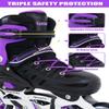 Inline Skates for Adults Men Women, Adjustable Aggressive Durable Roller Blades with Giant Wheels, High Performance Skates for Male Female Purple Size 10 11 12 view 2