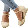 Ladmiple Sandals For Women With Arch Support Topic Open Toe Buckle Ankle Strap Espadrilles Flatform Wedge Casual Sandal view 4