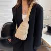 Corduroy Sling Bag Fanny Pack Crossbody Purse Mini Backpack Small Tote Bag (Khaki) view 3