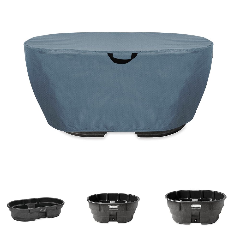 WORUO Waterproof Stock Tank CoverKeep Your Stock Tank and Pool Clean, Keep Leaves and Debris out, Tear-Resistant and UV Resistant for Dustproof Weather Resistant (for 150 Gallon Oval Tank)