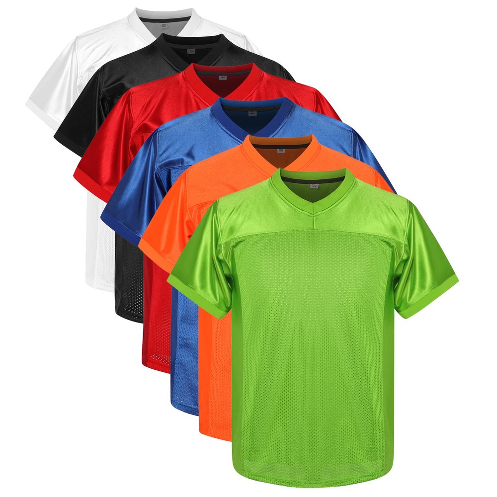 MESOSPERO Youth Football Jerseys,Blank Boys Athletic Practice Hip Hop Hipste Jersey Kids Sports Shirt S-XL(Boys Grass Green,Medium)