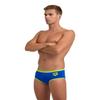 ARENA One Men's Big Logo Swim Brief One Piece Construction MaxLife Practice Suit, Neon Blue/Soft Green, US Size 26 view 1