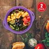 Jovilife Collapsible Mixing Bowl 2 Pack Camping Bowl Outdoor Hiking Travel 61 oz Collapsible Bowl for Storage and Mixing Food-Grade Silicone Food Storage Container(Purple) view 2