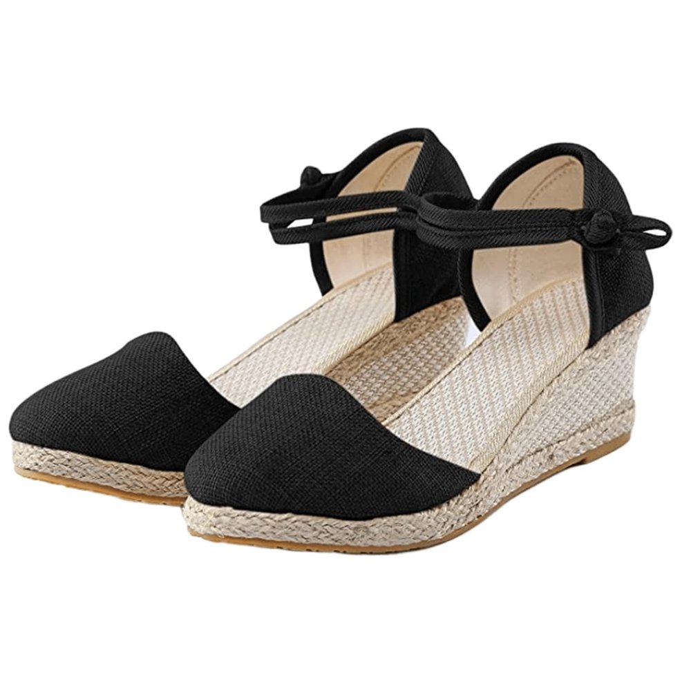 Ladmiple Women'S Platform & Wedge Sandals Size 5 Women's Summer Espadrilles Sandals Platform Sandals Wedge Ankle Strap Open Toe Sandals