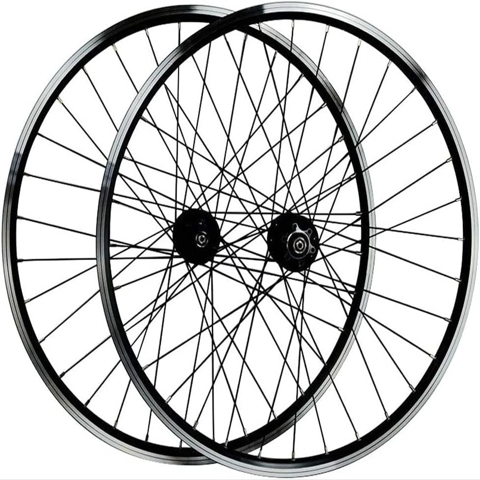 ZECHAO 26 Inch Mountain Bike Wheelset,Double Layer Alloy Rim Mountain Bike Wheel Sealed Bearing 7/8/9/10/11 Speed Cassette Hub Wheelset (Color : Black, Size : 26INCH)