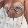 Trendy Sequin Chest Chain Body Chain Sexy Bikini Beach Bra Chain Nightclubs Bar for Women (Silver) view 4