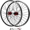 ZECHAO Mountain Bike Wheelset 26/27.5/29Inch,Disc Brake Double Wall Bike V-Brake Rim 32 Hole Sealed Bearings for 7/8/9/10/11 Speed Wheelset (Color : Red hub, Size : 26inch) view 1