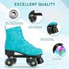 Hurber Women Roller Skates High-Top Double-Row PU Leather Outdooer Roller Skates for Girls (Blue Flashing Wheel,37 - US:7) view 4