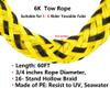 Boat Tow Harness for Tubing, 60ft Boat Tow Rope with Floats Towable Tubes for 1-6 Riders, Stainless Steel Hook at Each End, Idear for Water Sports view 4