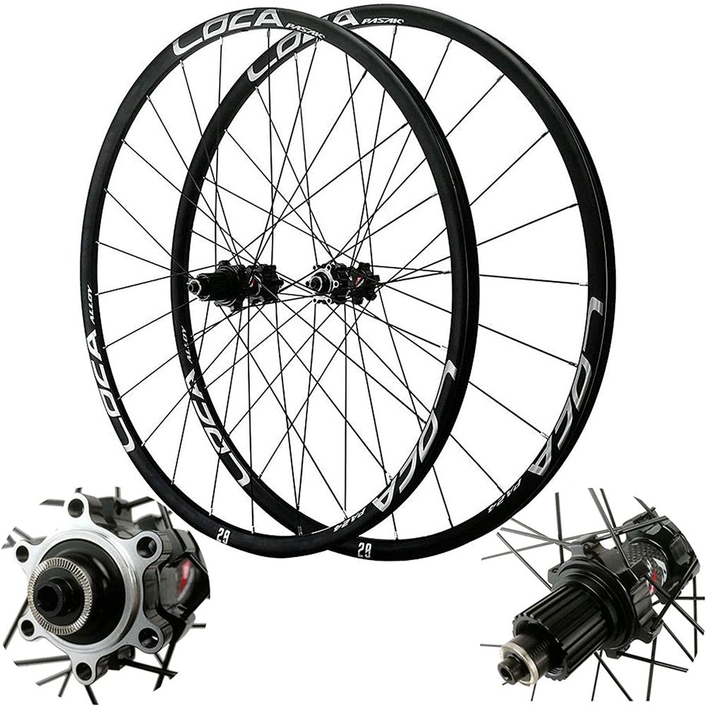 ZECHAO Mountain Bike Wheels 26 Inch/27.5inch, Double Wall Cycling Mountain Rim Disc Brake 24 Hole Quick Release for 8-12 Speed Wheelset (Color : Silver, Size : 29inch)