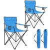 HaSteeL Foldable Camping Chair Set of 2, Folding Camp Chairs & Carrying Bags for Adults, Portable for Lawn, Outdoors, Fishing, Hiking, Travel, Picnic, Beach, Oversized & Supports 275lbs (Blue) view 1