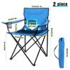 HaSteeL Foldable Camping Chair Set of 2, Folding Camp Chairs & Carrying Bags for Adults, Portable for Lawn, Outdoors, Fishing, Hiking, Travel, Picnic, Beach, Oversized & Supports 275lbs (Blue) view 2