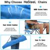 HaSteeL Foldable Camping Chair Set of 2, Folding Camp Chairs & Carrying Bags for Adults, Portable for Lawn, Outdoors, Fishing, Hiking, Travel, Picnic, Beach, Oversized & Supports 275lbs (Blue) view 4