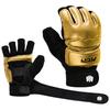 FitsT4 Sports Half Mitts MMA UFC Training Boxing Punch Bag Kickboxing Sparring Grappling Martial Arts Muay Thai Taekwondo Wrist Wraps Support Gloves for Women Men Kids Gold L view 2