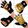 FitsT4 Sports Half Mitts MMA UFC Training Boxing Punch Bag Kickboxing Sparring Grappling Martial Arts Muay Thai Taekwondo Wrist Wraps Support Gloves for Women Men Kids Gold L view 4
