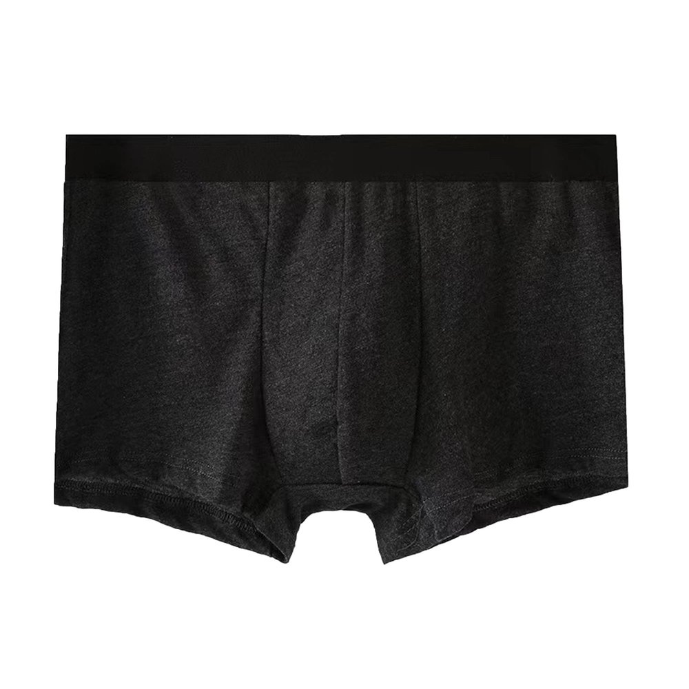 JEsilunmaMY Mens Plus Size Cotton Boxer Trunks Mid Waist Loose Pouch Knit Boxer Brief Soft Stretch Performance Underwear (Grey10-1PC,XX-Large)